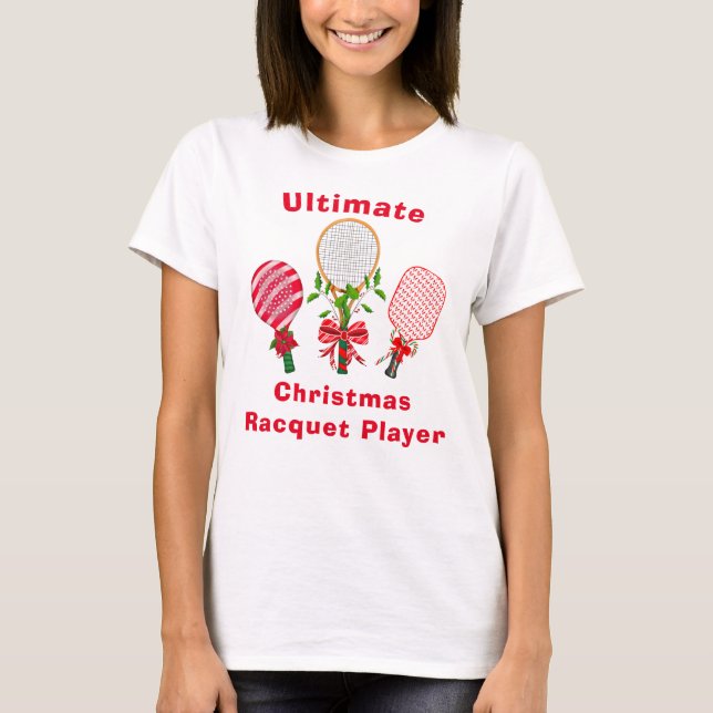Camiseta Navidades Tenis, Paddleball, Pickleball Player T- (Anverso)