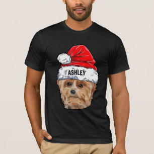 Camiseta Navidades Terrier de Cute Yorkshire Gorra Dog Big
