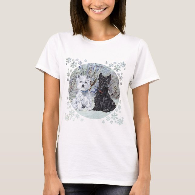 Camiseta Navidades Terrier de Escocia (Anverso)
