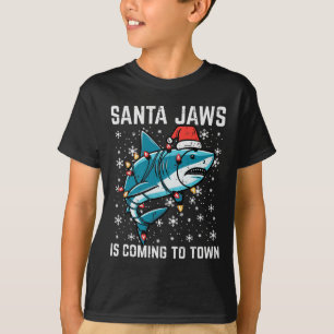 Camiseta Navidades Tiburón Santa Jaws Navidad Hombres Niños