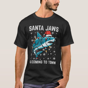 Camiseta Navidades Tiburón Santa Jaws Navidad Hombres Niños