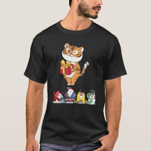 Camiseta Navidades Tiger Face Tree Snow Pajama Xmas 2021