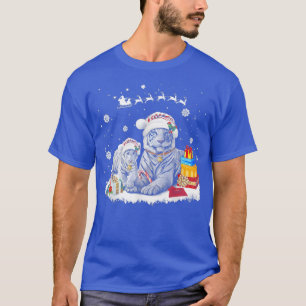 Camiseta Navidades Tigre Blanco Santa Hat Xmas Regalos a lo