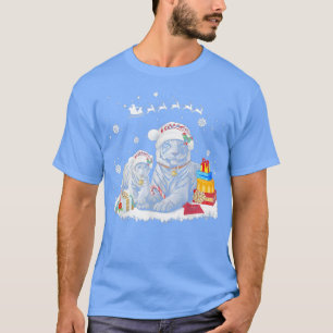 Camiseta Navidades Tigre Blanco Santa Hat Xmas Regalos a lo