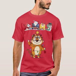 Camiseta Navidades Tigre Face Tree Snow T Pajama Xmas 2021