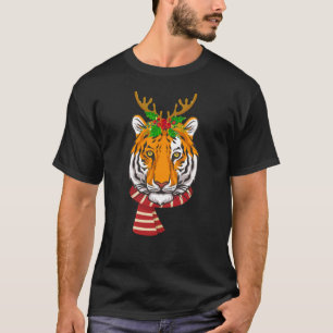 Camiseta Navidades Tigre gato Santa Cláusula Rina de reno N