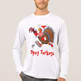 Camiseta Navidades Tipsy Turkey (vino) - LS Sport-Tek
