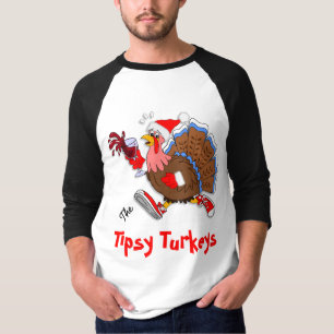 Camiseta Navidades Tipsy Turkey (vino) - Post-Run