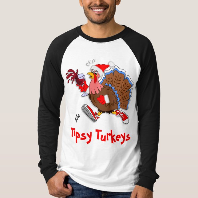 Camiseta Navidades Tipsy Turkey (vino) - Post-Run (Anverso)