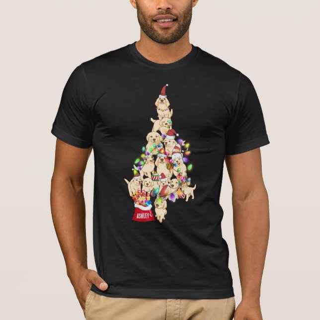 Camiseta Navidades Tirador de Oro Perro Cachorro (Anverso)