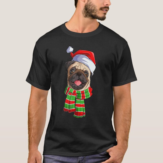 Camiseta Navidades Tirando Cabeza De Perro Con El Gorra De  (Anverso)