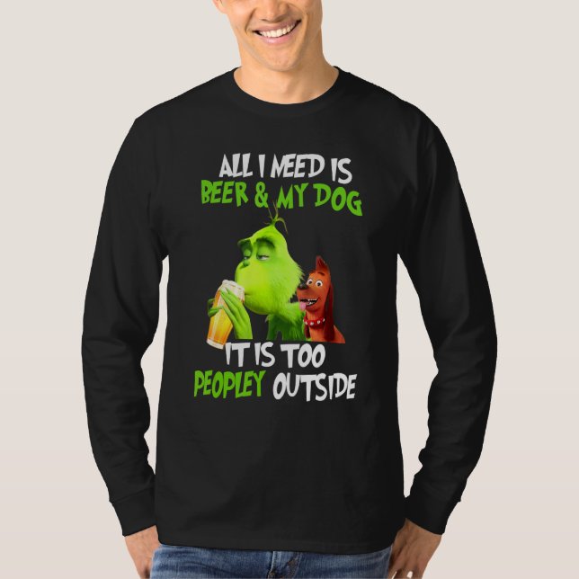 Camiseta Navidades Todo Lo Que Necesito Es Cerveza Y Mi Per (Anverso)