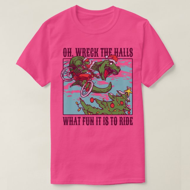 Camiseta Navidades TRex Rider (Diseño del anverso)