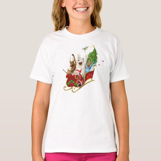 Camiseta Navidades trinan divertido dibujo digital (Anverso)