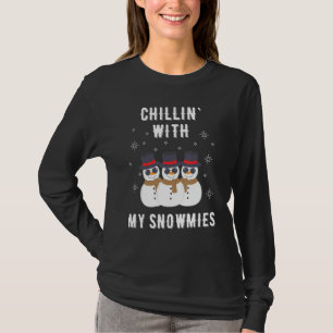 Camiseta Navidades Trio Snowmen Chillin' Con Mis Nieves