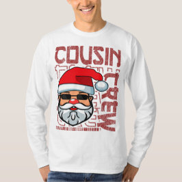 Camiseta Navidades Tripulación Santa Claus Tipografía Rojo