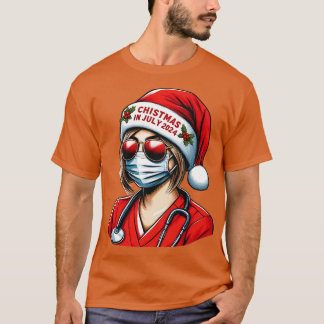 Camiseta Navidades tropicales 2024 de enfermeras sanas de v