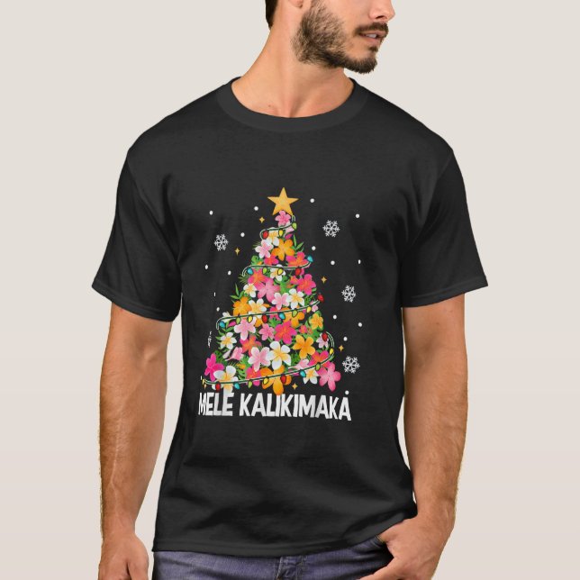 Camiseta Navidades tropicales de Mele Kalikimaka Santa Hawa (Anverso)