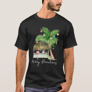Camiseta Navidades tropicales de Merry Beachmas Santa Flami