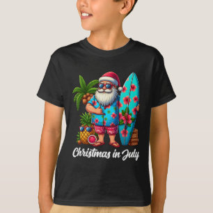 Camiseta Navidades Tropicales De Santa Sungles Xmas Beach E