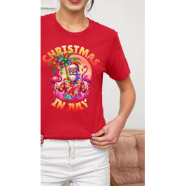 Camiseta Navidades tropicales en julio Palm Trees & Flaming