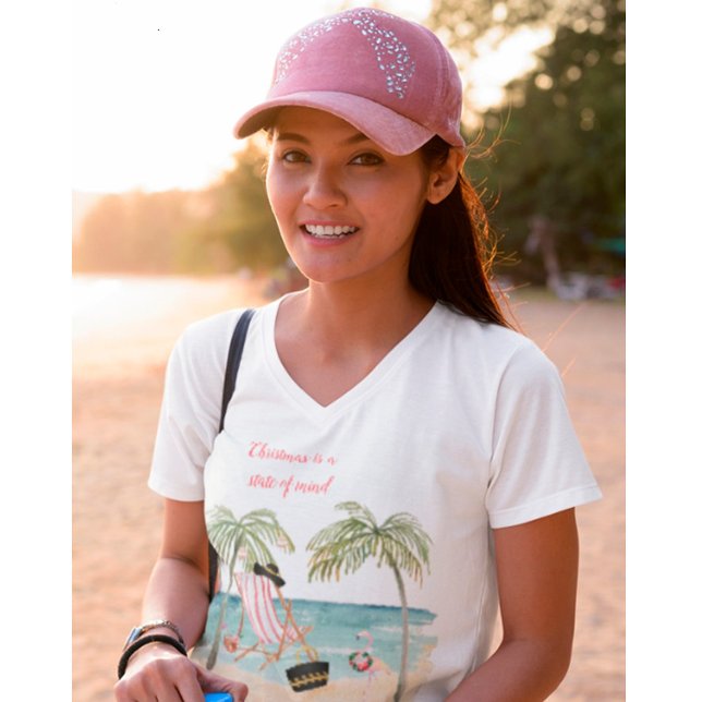 Camiseta Navidades tropicales en la playa siguen siendo Nav (Subido por el creador)