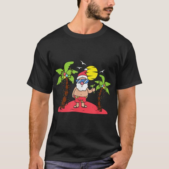 Camiseta Navidades tropicales Santa Claus Beach Travel Holi (Anverso)