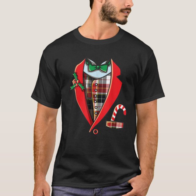 Camiseta Navidades Tuxedo Shirt Funny Family Fiesta Pajama  (Anverso)