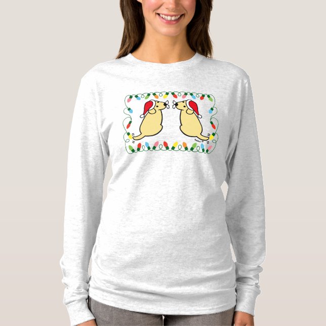 Camiseta Navidades Twin Santa Yellow Labradors (Anverso)