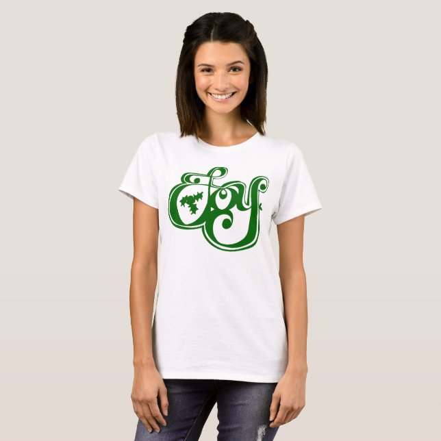 Camiseta Navidades Typography Joy Holly (Anverso completo)