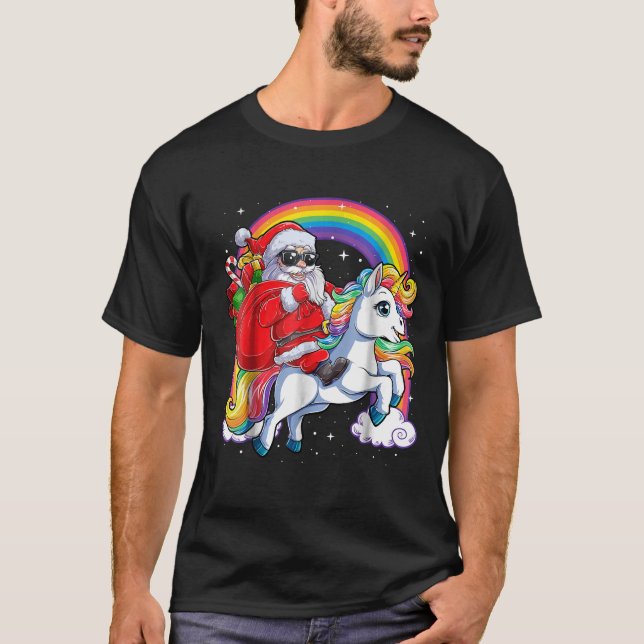Camiseta Navidades unicornios, Chicas de camiseta, niñas, g (Anverso)