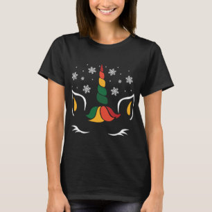Camiseta Navidades unicornios de cara cortan el brillo de n