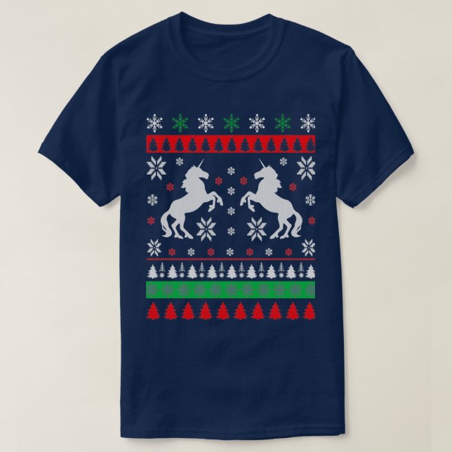 Camiseta Navidades unicornios susurran a Navidades feos (Diseño del anverso)