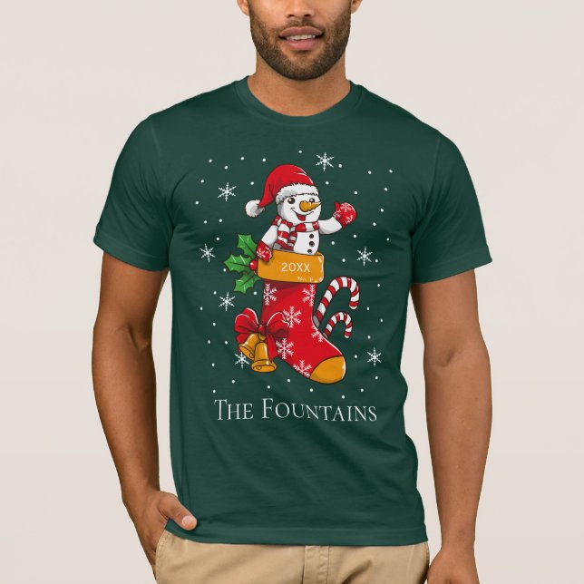 Camiseta Navidades Vacaciones familiares de Snowman persona (Anverso)