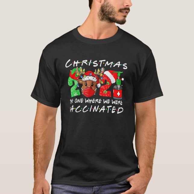 Camiseta Navidades vacunados 2021 Santa Face con un Mas (Anverso)