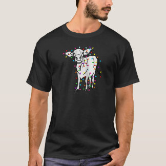 Camiseta Navidades vacuno alumbran a propietario de vaca, v