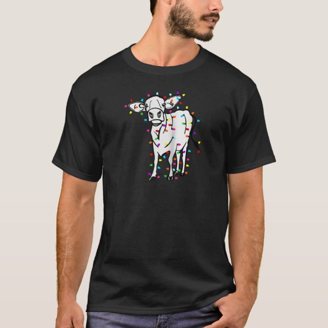Camiseta Navidades vacuno alumbran a propietario de vaca, v (Anverso)