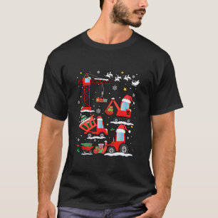 Camiseta Navidades Vehículo de Construcción Crane Truck Fun