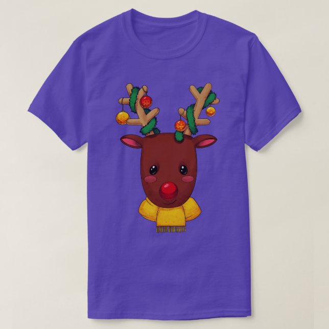 Camiseta Navidades venados con bufanda (Diseño del anverso)