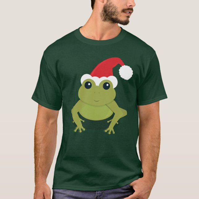 Camiseta Navidades verdes de Santa Frog (Anverso)