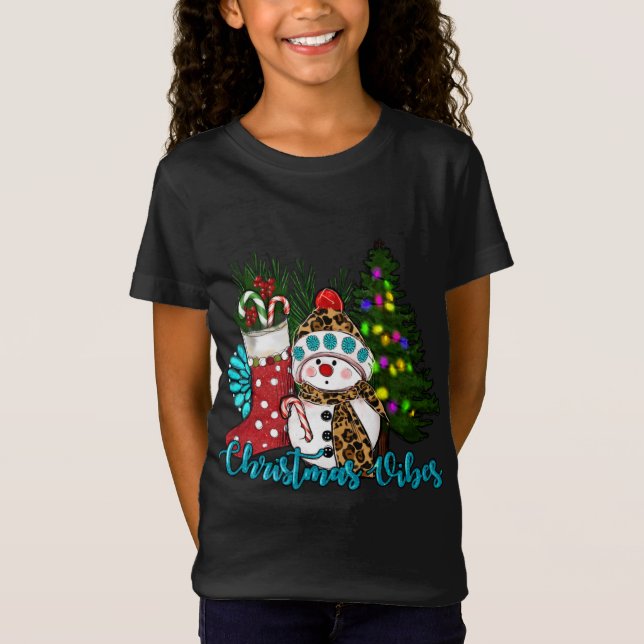 Camiseta Navidades vibes Navidades de Snowman acosan a Ca (Anverso)