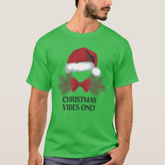 Camiseta Navidades Vibes Only Santa Hat Navidades amigos