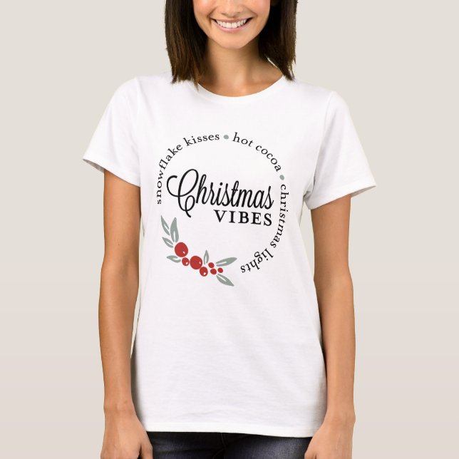 Camiseta Navidades Vibes Wreath (Anverso)