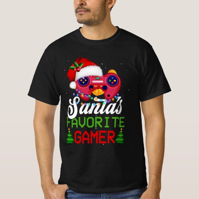Camiseta Navidades videojuego favorito de gamer Santa (Anverso)