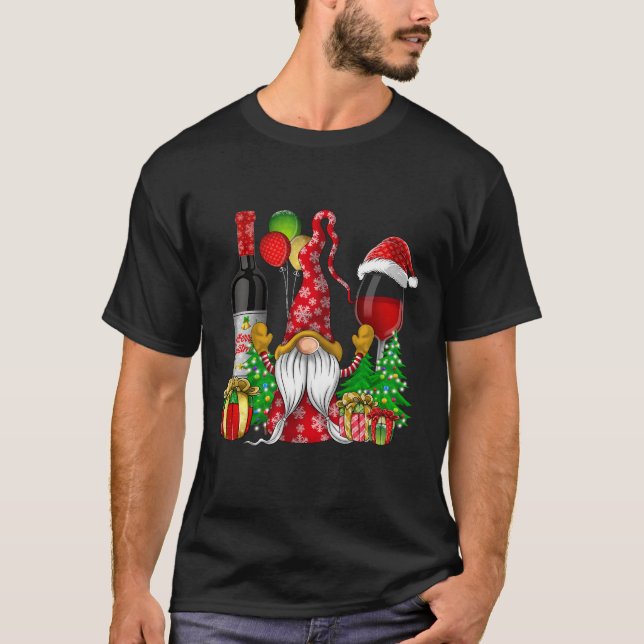 Camiseta Navidades Vino Gnomes Para Nochebuena (Anverso)