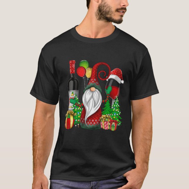 Camiseta Navidades Vino Gnomes Para Nochebuena (Anverso)