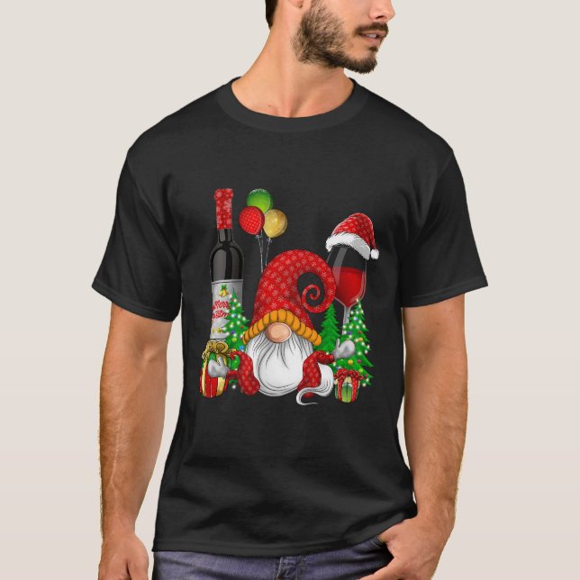 Camiseta Navidades Vino Gnomes Para Nochebuena (Anverso)