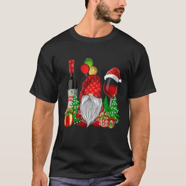 Camiseta Navidades Vino Gnomes Para Nochebuena (Anverso)