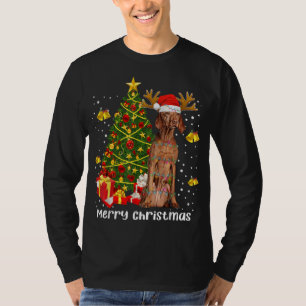 Camiseta Navidades Vizsla iluminan árbol Santa Xmas Pajamas
