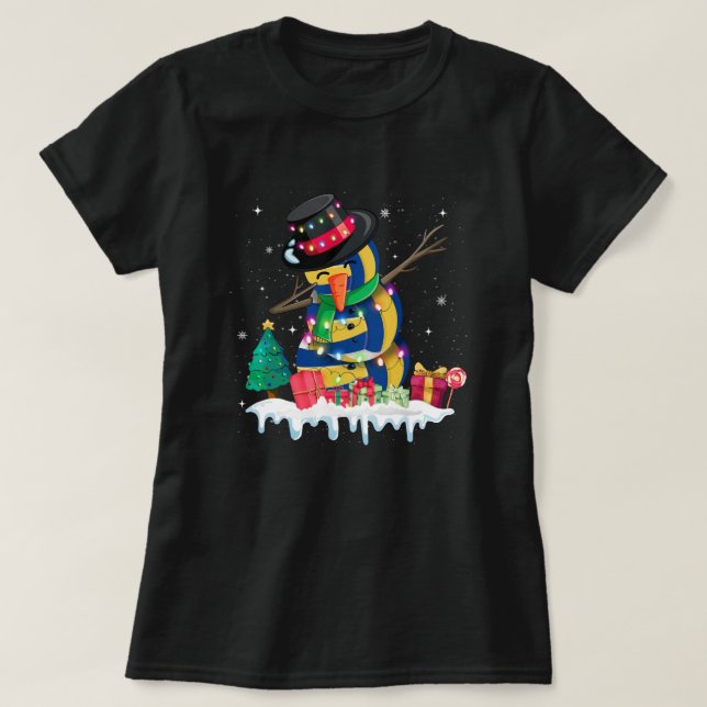 Camiseta Navidades Voleibol Ball Costuma De Hombre De Nieve (Diseño del anverso)